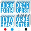 Seloom 13 Sheets Alphabet Stickers,4 Inch Large Vinyl Letter Number Stickers Self Adhesive,Waterproof Numbers Alphabet Letters Labels for DIY Crafts,Mailbox,Notebook,Door,Water Bottles,Car(Blue)