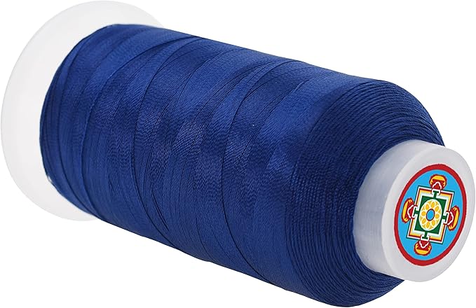 Mandala Crafts Navy Blue Heavy Duty Thread - 1500 Yds Tex 70 Bonded Polyester Threads for Sewing Drapery, Jeans, Leather, Hair, Outdoor Marine Upholstery