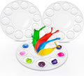 Hulameda 3pcs Paint Palettes, Plastic Paint Tray Palette, Paint Pallet with 10 Wells for Adults & Kids, for Painting or DIY Craft Class, Clear