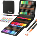 48 Color Duo Tip Pens Art Markers Set,96 Nibs Fine and Brush Tip for Adult Coloring Book Journaling Note Taking Lettering Calligraphy Drawing Pens Supplies