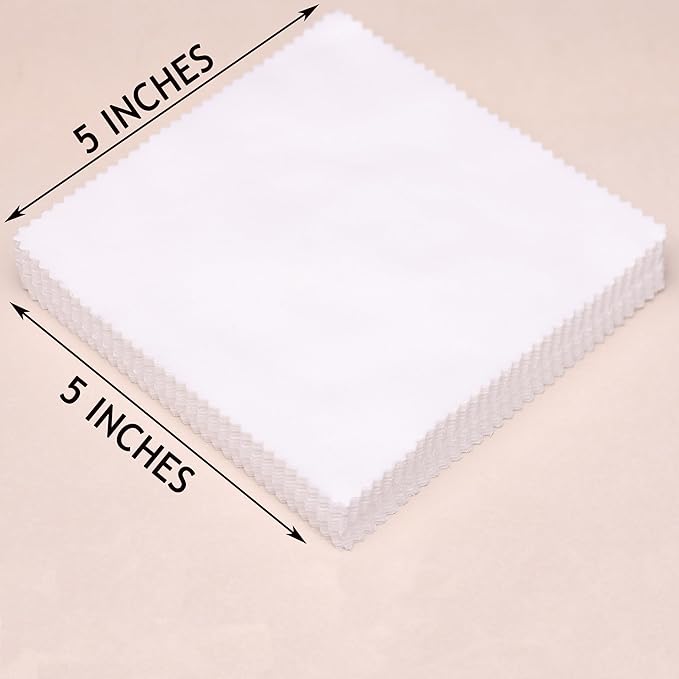 42 5-inch Cotton Fabric Squares Bundles, Charm Packs for Quilting 5 inch, 5x5 Charm Squares Fabric - for Sewing, Patchwork Quilts, and DIY Crafts, Solid White