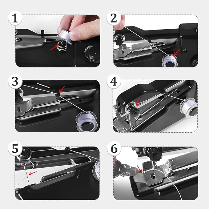 Handheld Sewing Machine,Sewing Machines for Beginners,Portable Electric Mini and Samll Hand Held Kit for Adults Included Mannual and Accessories,Sewing Hem Quick Stitching (Black)