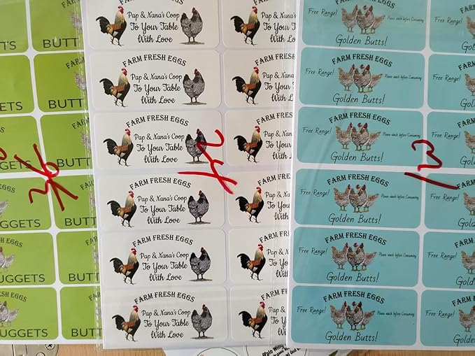 (Made in USA) Custom Carton Stickers Labels for Egg, Personalized Packaging Sticker Label Customized cartons Sticke Lable