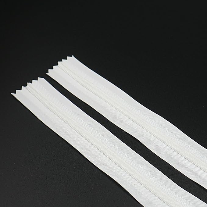 Leekayer 3# 4 Inch Invisible Zipper for DIY Tailor Sewing Craft 10cm White Nylon Zippers Closed End Bulk 10 PCS/Pack (White,4")