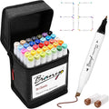 Bianyo 36 Colors Alcohol Markers Set, Dual Tip Fine & Chisel Art Markers with Black Carry Case for Adult Coloring Books, Sketching, Drawing & School Art Projects