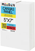 MEEDEN 12-Pack 100% Cotton Canvas Boards for Painting - 5x7'' Blank Canvas Panels for Oil & Acrylic Painting, Ready to Paint Art Supplies for Professional Artists, Students