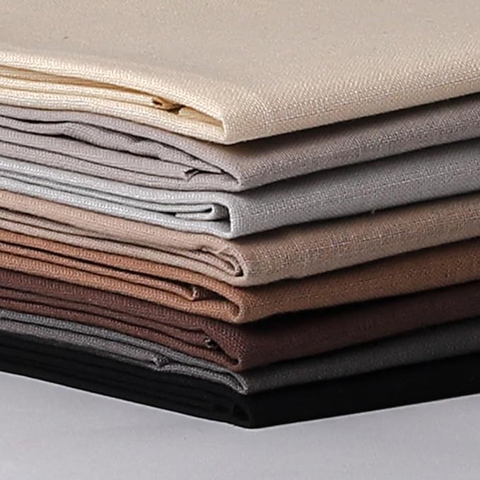 18 * 21inch Cotton Fabric, Premium Fabric Pure Quilting Fat Quarter Bundles Patchwork for Sewing DIY Craft (Grey Coffee Series, 8PCS)