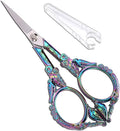 Sewing Embroidery Scissors – Small Vintage Sharp Detail Shears for Craft, Artwork, Needlework Yarn, Handicraft DIY Tool, Thread Snips, 4.6in Rainbow Bird Style
