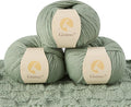 100% Merino Wool Yarn 3-Ply Luxurious and Soft Yarn for Hand Knitting & Crocheting (Ocean Green,3Balls)