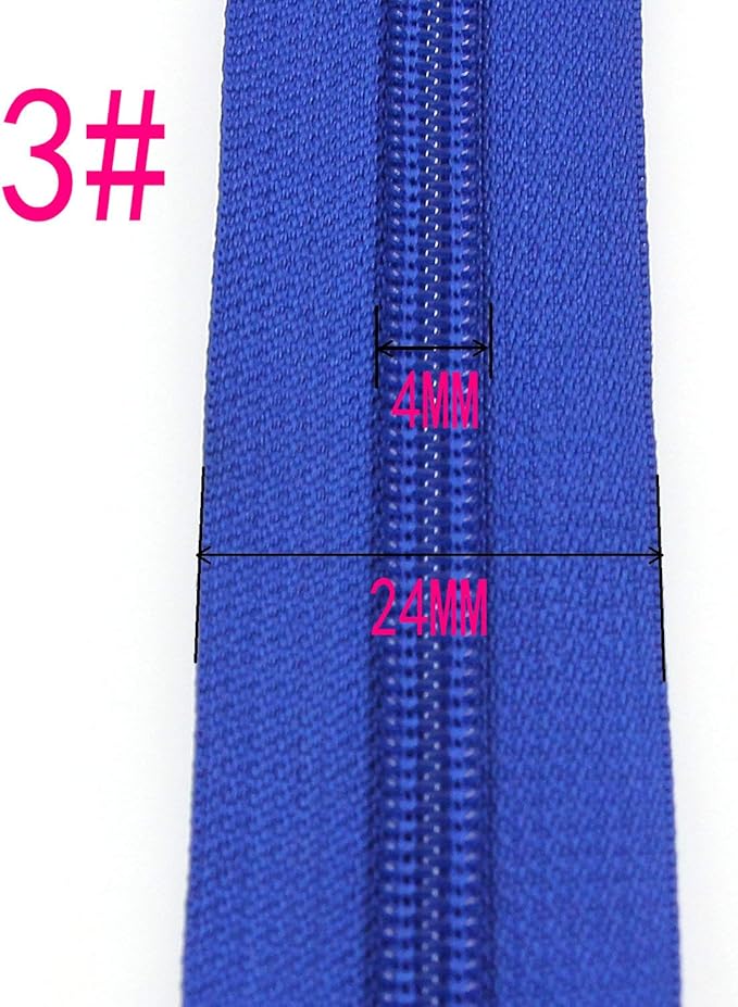 Leekayer #3 White Nylon Coil Zippers by The Yards Bulk 10 Yards with 25pcs Sliders for DIY Tailor Sewing Craft,Bag,Luggage,Dress,Sofa Cushion,Pillow(White)