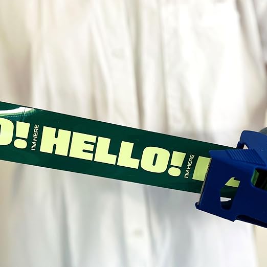 Cool Decorative Packing Tape for Small Business, Cute Designer Printed Packaging and Shipping Tape, Hello! I'm Here, Dark Green Mint, 1.88" x 110 Yards (330 feet)