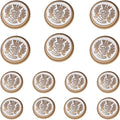 14 Pieces White Gold Metal Blazer Button Set 15mm 20mm for Blazers, Suits, Sport Coats, Uniform, Jackets (MBM35)