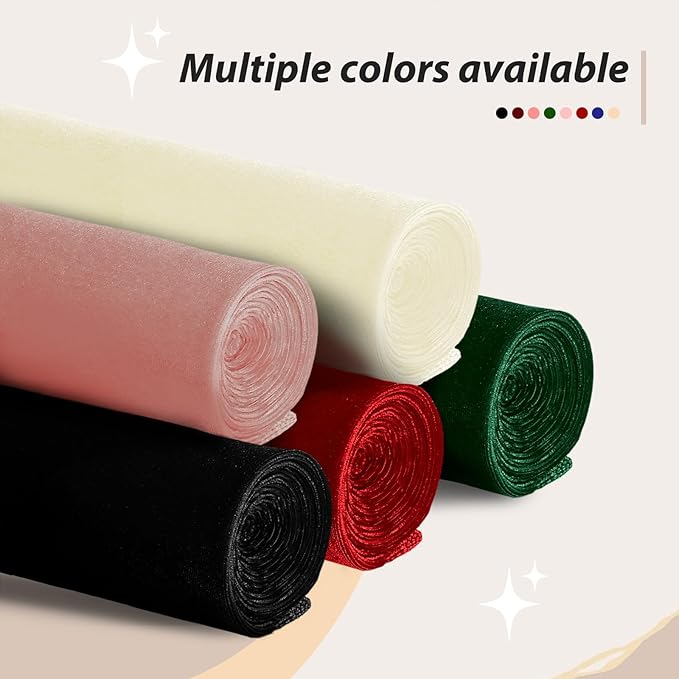 KKJIAF Black Stretch Velvet Fabric 60 Inch Wide, 2 Yard Soft Stretchy Fabric for Sewing Clothes, Apparel, Costume, Crafts - 90% Polyester 10% Spandex