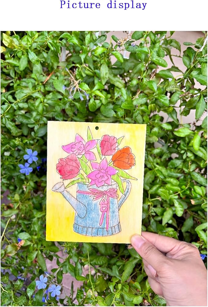 Piatoeke 16PCS 5.9×4.7in Unfinished Wooden Flower Cutouts Board for Kids Painting,Wood Crafts DIY Fun Things to Paint and Hang(Flower)