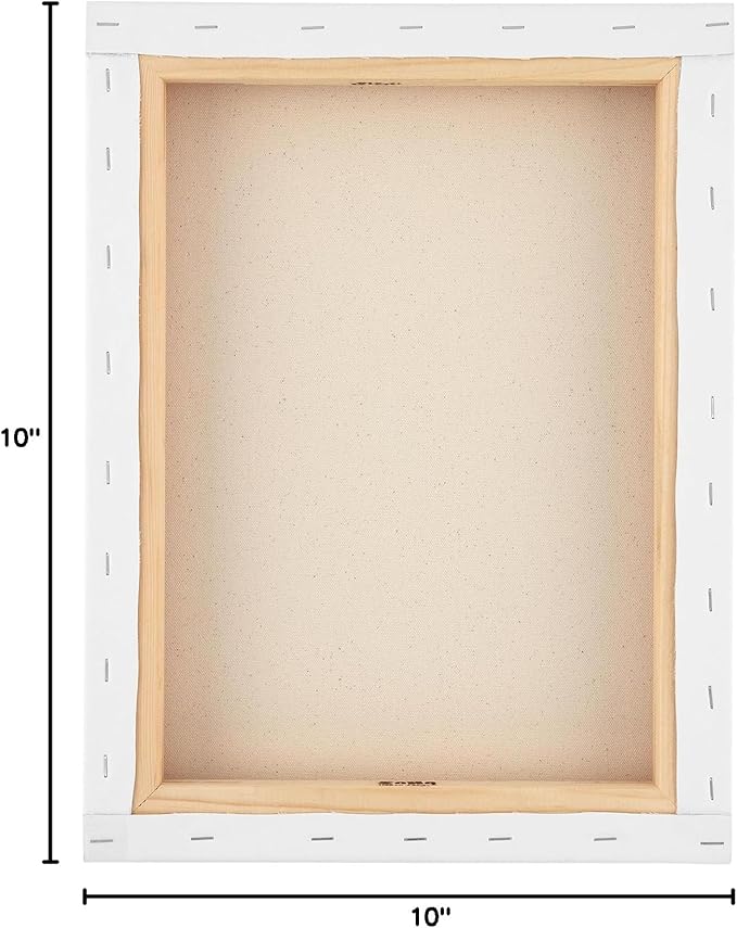 SoHo Urban Artist, 10x10 Heavyweight Stretched Cotton Canvas for Painting - 1.5" Deep- 3 Pack, Triple Primed, 100% Cotton Canvas, Archival, Universal Primed for Oil, Acrylic, Alkyd, Mixed Media