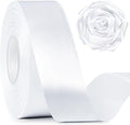 1-1/2 Inch Wide White Satin Ribbon, 50 Yards Solid Polyester Fabric Ribbon for Roses Making, Gift Wrapping, Valentine's Day, Wedding Decorations, Crafts, Bows