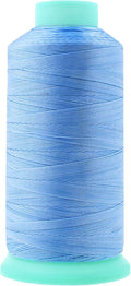 Mandala Crafts Size 92 280D T90 Bonded Nylon Thread - Light Blue 1100 YDs Tex 90 Heavy Duty Sewing Threads for Leather, Jeans, Weaving, Outdoor Marine Upholstery