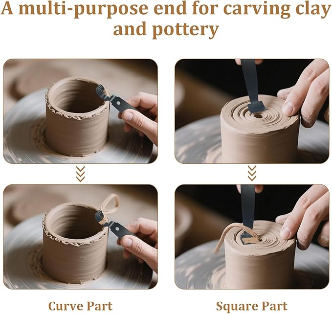 Sharpened Pottery Tool for Potter, Versatile Pottery Trimming Tools – Precision Double-Ended Clay Trimming Tool Ceramics, 1-Piece All-in-One Solution for Carving Clay & Pottery