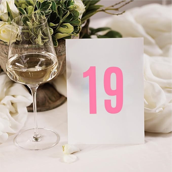10 Sheets Vinyl Mailbox Number Stickers - Self-Adhesive Address Labels for Cars, House Doors, Windows & Metal Mailboxes (Pink, 2 inch)