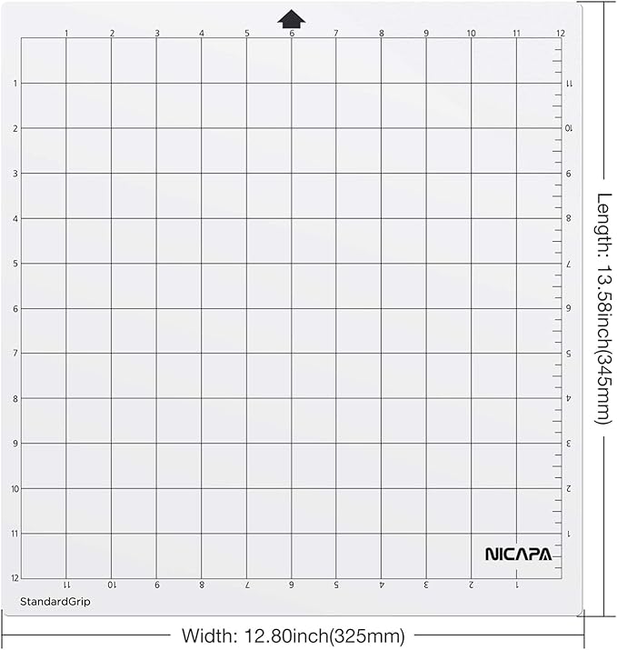 Nicapa StandardGrip Cutting Mat for Silhouette Cameo 4/3/2/1 (12x12 inch,3 pack) Standard Adhesive Sticky Quilting Cut Pads Replacement Accessories for Silhouette Cameo