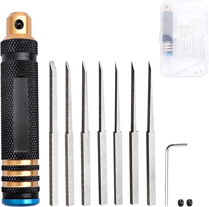 Hobby Knife Blades Set 0.1mm 0.2mm 0.4mm 0.6mm 0.8mm 1.0mm 2.0mm with Handle Hobby Building Tools Craft Set for Basic Model Building, Cutting, Repairing and Fixing