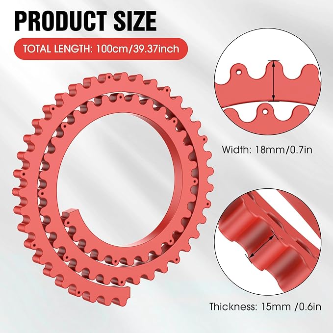 Router Templates for Woodworking, 39" Plastic Woodworking Profiling Strip & Edge Guide Kit for Precision Trimming, Fits Bosch DeWalt Makita Routers, DIY Furniture Cabinet Table Edge Molding Jig (Red)