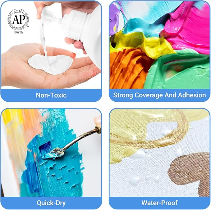 Falling in Art Titanium White Acrylic Paint, Large 135.2 Oz Premium Pouring Acrylic Paint, Perfect for Canvas, Wood, Ceramic, and More