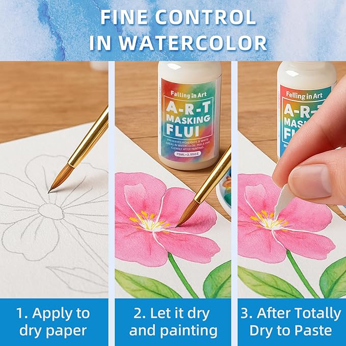 Falling in Art Watercolor Medium, Art Masking Fluid for Watercolor Painting and Art Projects 75ml