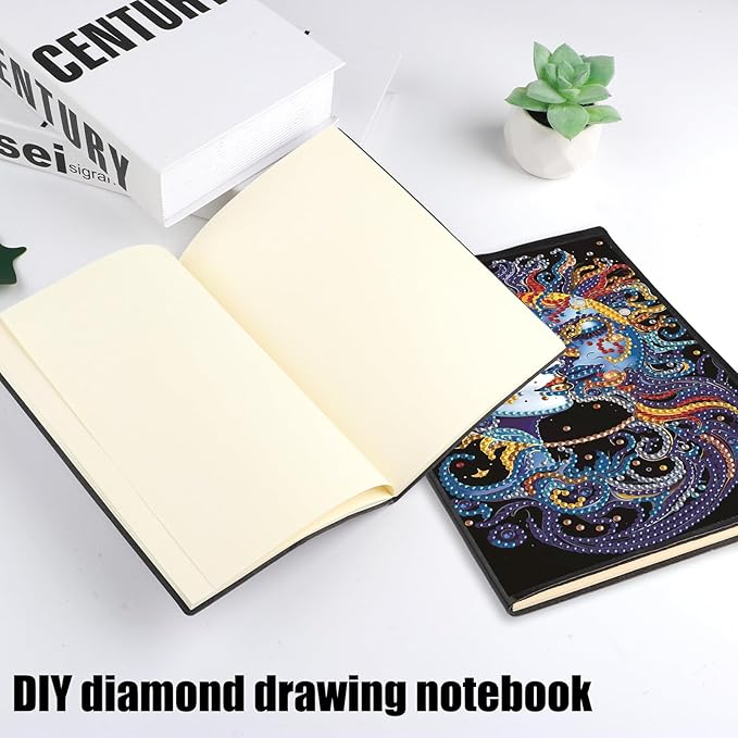 DIY Diamond Painting Notebook Kit, Enchanted World, Special Shaped Diamond Art Notebook Journal Sketchbook for Writing & Drawing