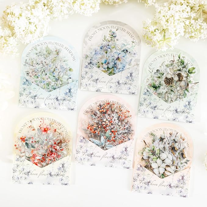 120 PCS Pastel Watercolor Nature Floral Botanical Stickers - Elegant Scrapbooking Supplies Vintage Flower Stickers for Journals, Christmas Decoration, Wedding Card, Wedding Planner