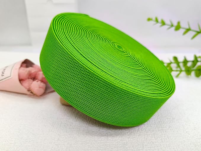Green Knit Elastic Band for Sewing 1-1/2 inch 10 Yards -38mm Flat Heavy Stretchy Elastic Straps Elastic Band Spool for DIY Craft-Bedspread-Clothing-Pants Waistband-Wigs-Skirts- DIY Projects