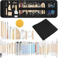 Pottery Tools, 52 PCS Polymer Clay Tools for Carving, Modeling, Trimming, Smoothing, Sculpting, Double-Sided Ceramic Clay Carving Tool Set with Carrying Case