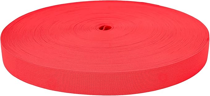 Mandala Crafts Wide 1/4 Inch Red Elastic Bands Spool for Pants Waistbands Sewing and DIY Crafts, 153 YD Stretchy Flat Fabric Strap Knit Elastic Band for Wig