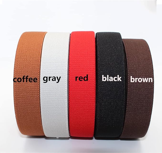 Sewing Elastic Band 1-Inch by 5-Yard Brown Colored Double-Side Twill Woven Elastic