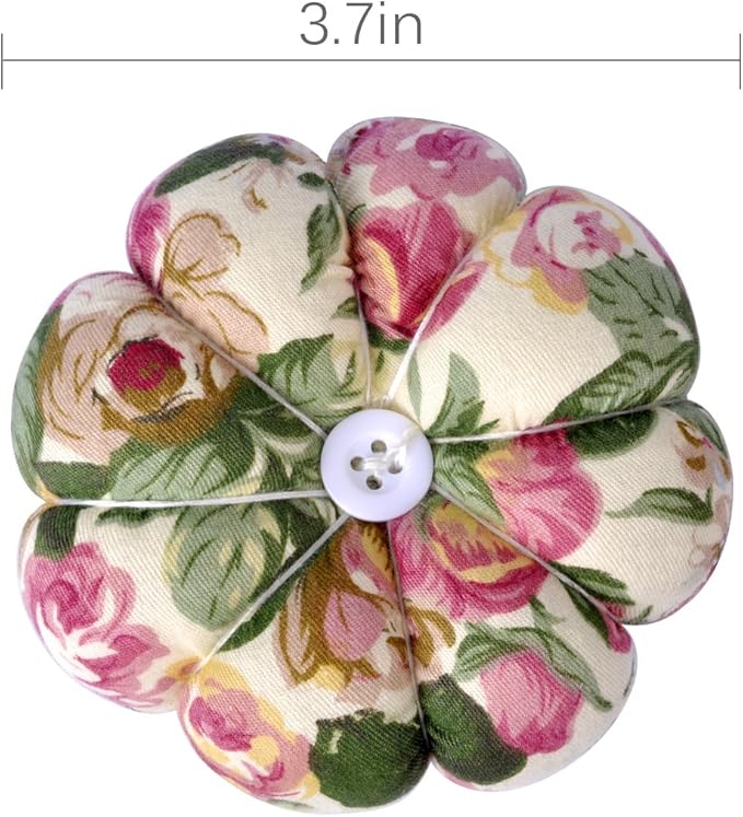 eZAKKA Pin Cushion Polka Pumpkin Wrist Pin Cushions Wearable Needle Pincushions for Sewing Quilting Pins Holder (Flowers)
