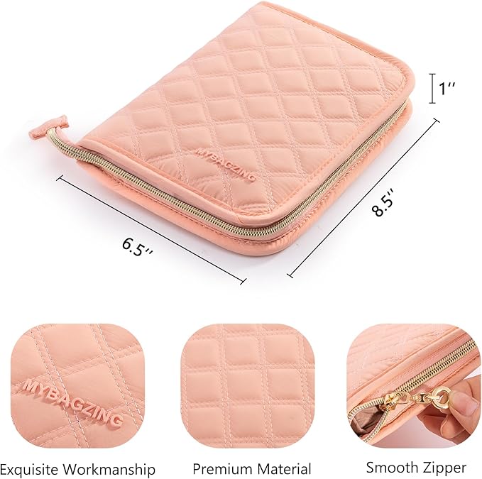 MYBAGZING Crochet Hook Case – Empty Organizer with 24 Slots for Crochet Hooks & Ergonomic Aluminum Crochet Needles, Zipper Pocket for Accessories and Supplies