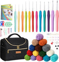Yarniss Crochet Kits with Yarn,1120 Yards Soft Crochet Skeins, 10 Size Ergonomic Crochet Hooks with Portable Crochet Bag