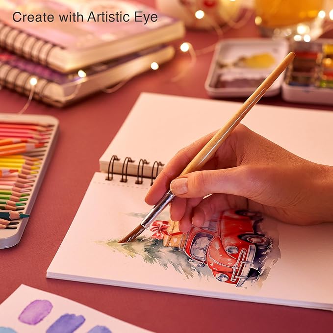 ARTISTIC EYE 5.5x8.5 Premium Watercolor Pads, Pack of 3 (90 Sheets), Spiral Bound, 140lb (300gsm), Acid-Free Paper, Perfect for Most Wet & Dry Media, Ideal for Beginners, Artists & Professionals