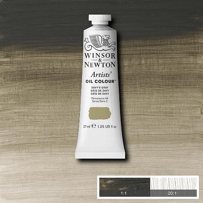 Winsor & Newton Artists' Oil Color, 37ml (1.25 oz) Tube, Davy's Gray