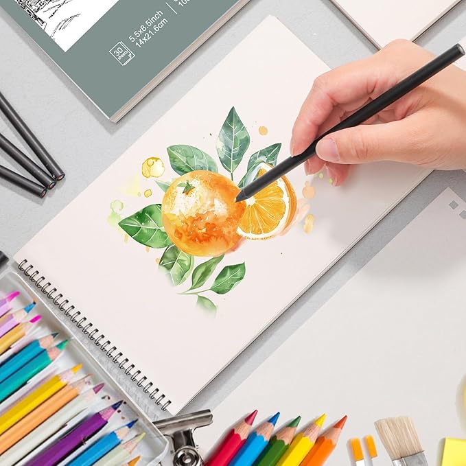 12 Pack Sketch Book, 9 x 12 Inch Sketchbook, 68lb/100gsm Top Spiral Bound Sketch Pad, Acid Free Art Supplies Drawing Painting Sketching Paper for Adults, Beginners, Artists (30 Sheets Each)
