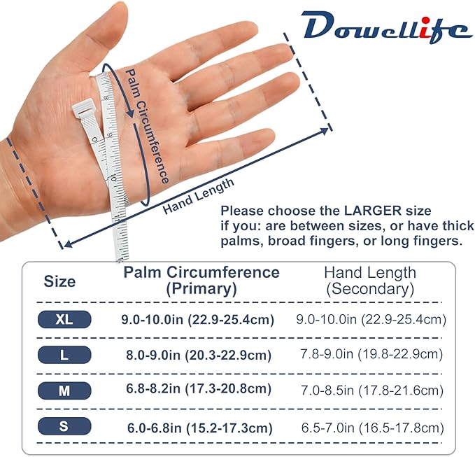 Dowellife Cut Resistant Gloves Food Grade Level 5 Protection, Safety Kitchen Cuts Gloves for Oyster Shucking, Fish Fillet Processing, Mandolin Slicing, Meat Cutting and Wood Carving. (Large-12 Pairs)