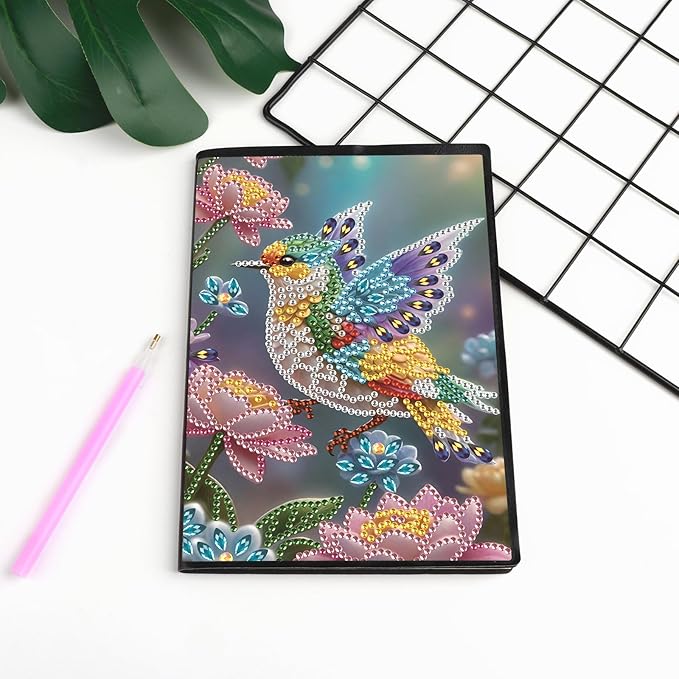 DIY Diamond Painting Notebook Kit, Theme of Birds, Special Shaped Diamond Art Notebook Journal Sketchbook for Writing & Drawing