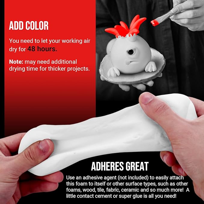 CALPALMY Air Dry Clay (1.1lbs Bag) - White Moldable Foam Clay for Cosplay - Airdry Soft Clay for Kids and Adults - Perfect Modeling Clay for Crafts, Sculpting, and Artistic Projects