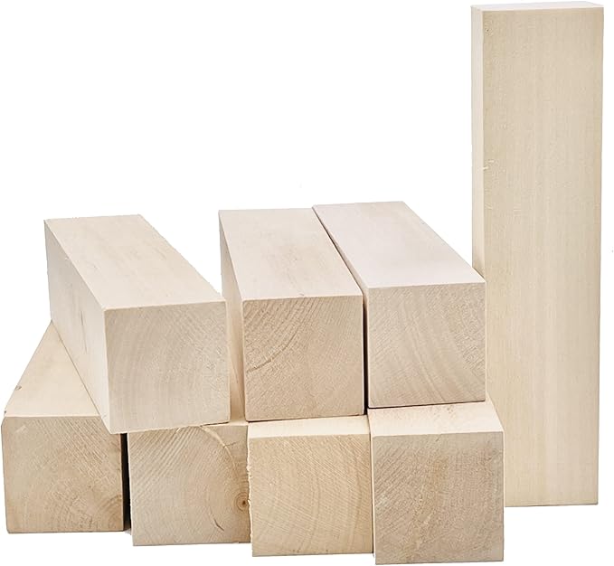 Thiecoc 8 Pcs Basswood Carving Blocks 6x1.4x1.4 Inch Basswood for Wood Carving Wood Craft Wood Blocks for Whittling Wood