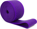 Mandala Crafts 2.5 Inch Elastic Silicone Gripper Tape for Clothing - 5 Yds Dotted Non Slip Elastic Band for Sewing - Purple Silicone Flat Fabric Stretchy Ribbon Straps