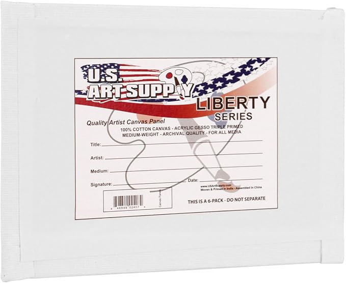 US Art Supply 4 X 6 inch Professional Artist Quality Acid Free Canvas Panel Boards for Painting 12-Pack (1 Full Case of 12 Single Canvas Board Panels)