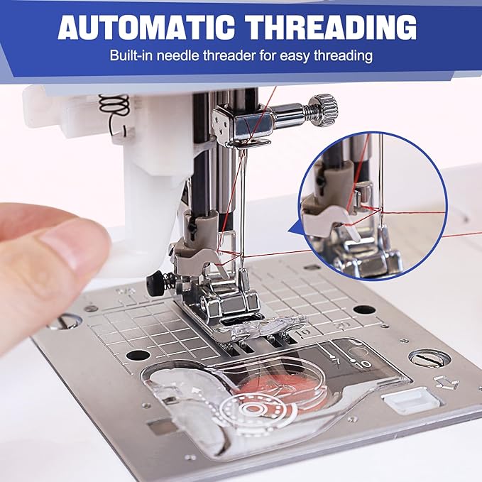 FEIYUE FY710 Computerized Sewing Machine – 180 Stitch Patterns, Stitch Memory, LCD Display, Adjustable Speed, Automatic Thread Cutter, Presser Foot Set, for Advanced Sewing, Quilting & Monogramming