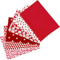 6Pcs Cotton Fabric Squares 20x20 Inch (50x50cm) Pre-Cut Quilt Squares Sheets Patterns Craft Cotton Fabric Bundle for Sewing Quilting Patchwork Crafting Home Décor Handwork (Red)