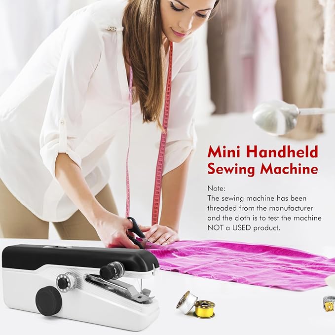 Handheld Sewing Machine, Mini Portable Sewing Machine for Beginners, Electric Fast Stitching, DIY Fabric Clothes Repair Kit, Home Travel Mending Machine with Accessories