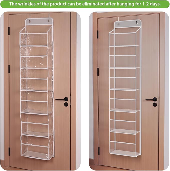 KEEGH Hanging Yarn Storage Organizer, Over Door Knitting and Crochet Storage Organizer with 6 Layer Clear Compartments, Hanging Yarn Holder for Crochet Hooks, Knitting Needles, Yarn Balls